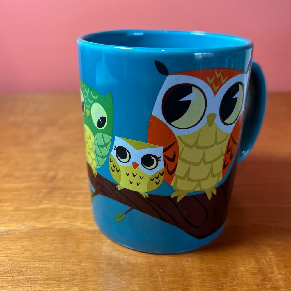 Owl Design Blue Mug
